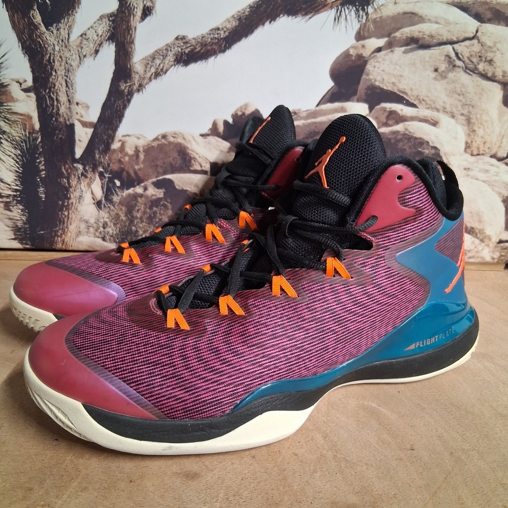 Jordan Super.Fly 4 Mens Basketball Shoes Red Blue Iridescent 768929-605 Sz 11.5